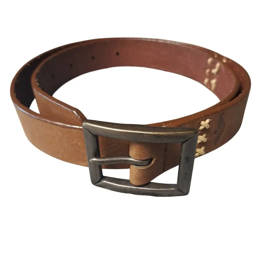 Dockers Full Grain Leather Belt MENS Size M BrownStitch Designs 29-32W Western